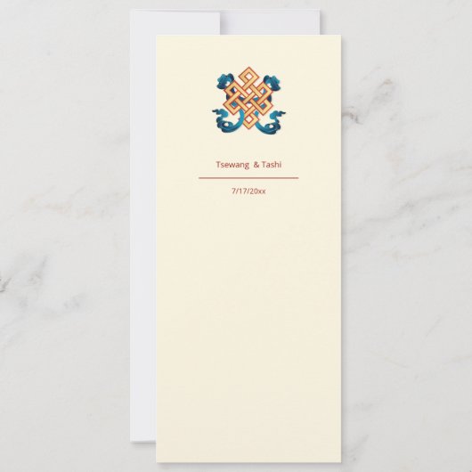 endless Knot tibetisch Wedding Einladung (Rückseite)
