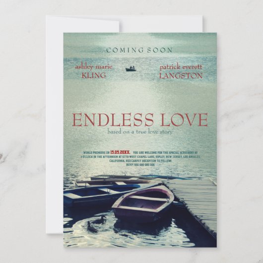 ENDLESS LIEBE Poster-Stil Einladung (Vorderseite)