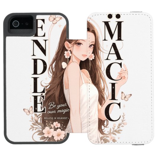 Endless Magic" Anime Mädchen Wallet Case - Ästheti Incipio iPhone Geldbeutel-Hülle (Folio Geöffnet)