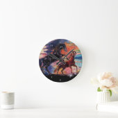 Endless Sky Watercolor Pferde Runde Wanduhr (Zuhause)
