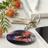 Endless Sky Watercolor Pferde Schlüsselanhänger (Seite)