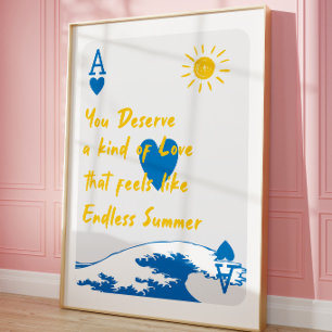 Endless Summer Zitat Poster Coastal Spielkarte