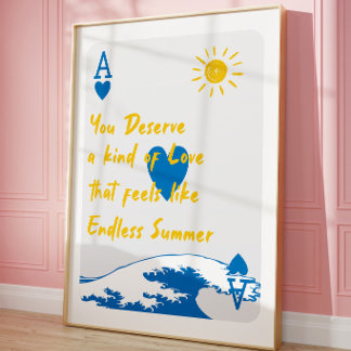 Endless Summer Zitat Poster | Coastal Spielkarte