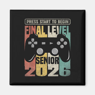 Endlevel Senior 2026 Drück Start Gamer-Stil 1 Magnet