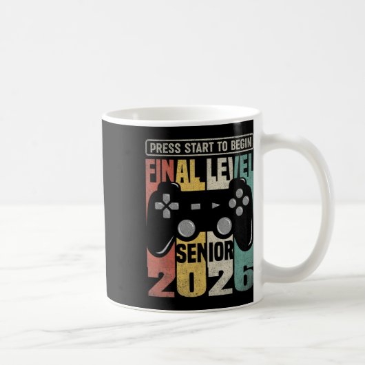 Endlevel Senior 2026 Press Start Gamer Stil 1 Kaffeetasse (Rechts)