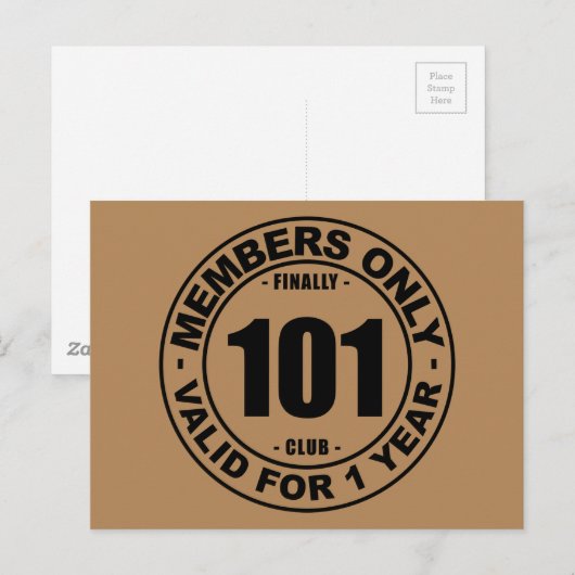 Endlich 101 Club Postkarte (Vorne/Hinten)