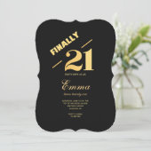 Endlich 21 Geburtstagsparty Einladung (Stehend Vorderseite)