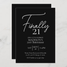 Endlich 21 Schwarz & Weiß 21. Geburtstag