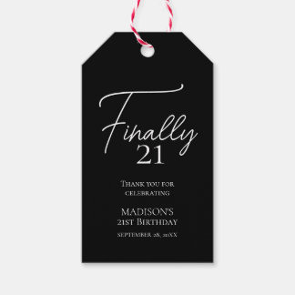 Endlich 21 Schwarz & Weiß 21. Geburtstag Geschenkanhänger
