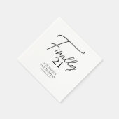 Endlich 21 Schwarz & Weiß 21. Geburtstag Serviette (Ecke)