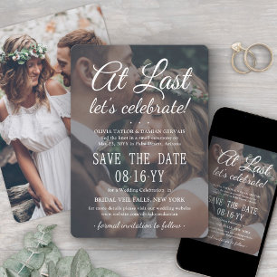 Endlich 2 Foto Simple Overlay Hochzeitsfeier Save The Date