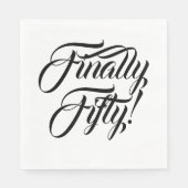 Endlich 50 Schwarz-weißen Geburtstag Serviette (Vorderseite)