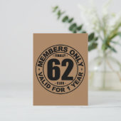 Endlich 62 Club Postkarte (Stehend Vorderseite)