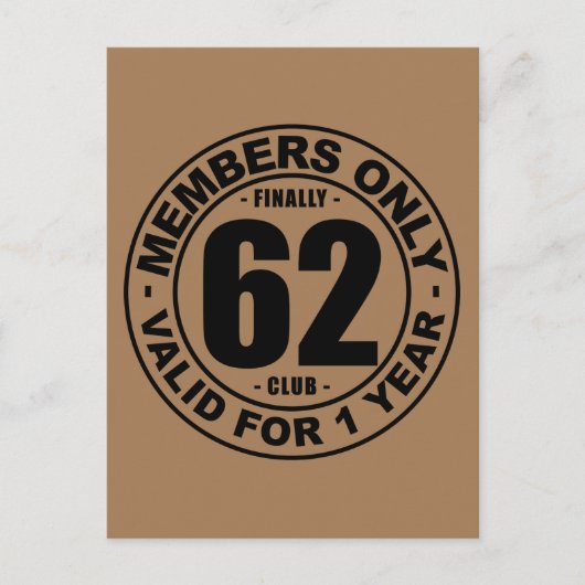 Endlich 62 Club Postkarte (Vorderseite)