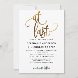 Endlich Black Gold Script Typografy Wedding Einladung