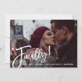 Endlich Brush-Schrift Moderne Fotodesign Save The Date (Vorderseite)