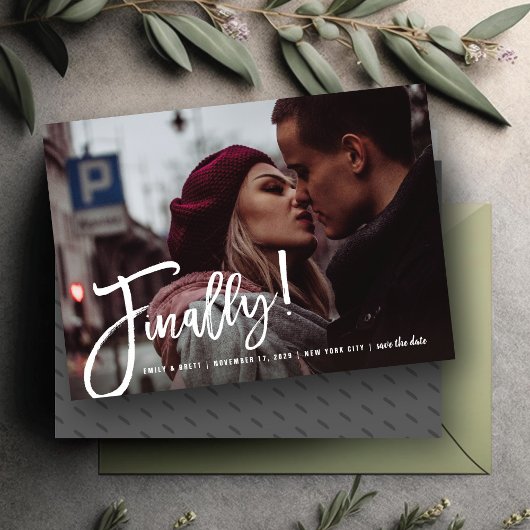 Endlich Brush-Schrift Moderne Fotodesign Save The Date