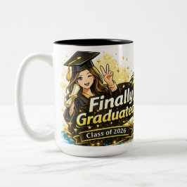 Endlich diplomiert Tasse Abschlussjahrgang 2026 Ge