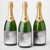 Endlich Dusty Plum Agate Abstrakt Schaumweinetikett (Flaschen)