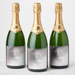 Endlich Dusty Plum Agate Abstrakt Schaumweinetikett