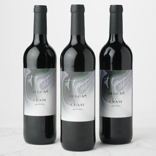 Endlich Dusty Sage Agate Abstrakt Wine Label Weinetikett (Flaschen)