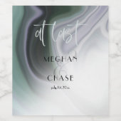 Endlich Dusty Sage Agate Abstrakt Wine Label Weinetikett (Einzelnes Label)