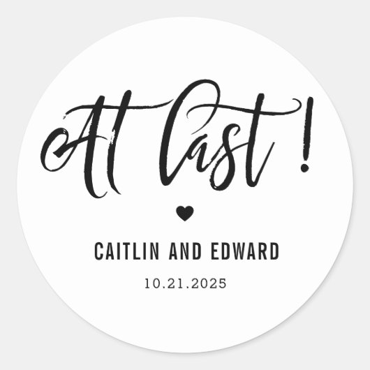Endlich EDITABLE COLOR Save the Date Aufkleber (Vorderseite)