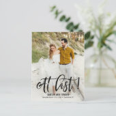Endlich EDITABLE FARBE Save the Date Postkarte (Stehend Vorderseite)