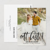 Endlich EDITABLE FARBE Save the Date Postkarte (Vorne/Hinten)