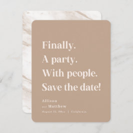 Endlich ein Party mit einfachem Text Caramel Minim Save The Date