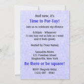 Endlich eine Scheidung Party Einladung (Rückseite)