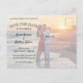 Endlich einfach das moderne Foto Hochzeit das Datu Ankündigungspostkarte (Rückseite)