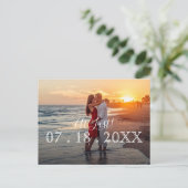 Endlich einfach das moderne Foto Hochzeit das Datu Ankündigungspostkarte (Stehend Vorderseite)