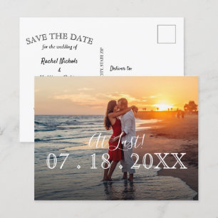 Endlich einfach das moderne Foto Hochzeit das Datu Ankündigungspostkarte