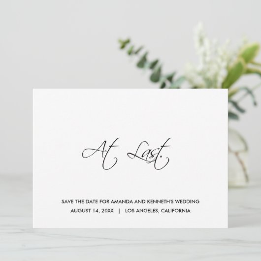 Endlich einfach Save the Date Hochzeitseinladung Einladung (Stehend Vorderseite)