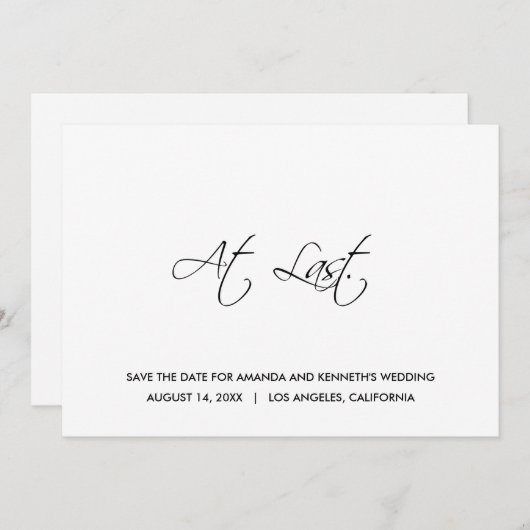 Endlich einfach Save the Date Hochzeitseinladung Einladung (Vorne/Hinten)