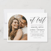 Endlich | Einfache Elegant Boho Arch Foto Wedding Einladung (Vorderseite)