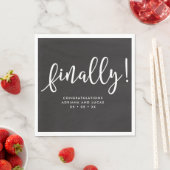Endlich Einfache monochrome Script-Engagement-Part Serviette (Beispiel)