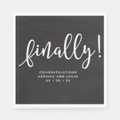 Endlich Einfache monochrome Script-Engagement-Part Serviette (Vorderseite)