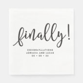 Endlich Einfache monochrome Script-Engagement-Part Serviette (Vorderseite)