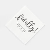 Endlich Einfache monochrome Script-Engagement-Part Serviette (Ecke)