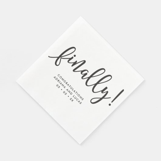 Endlich Einfache monochrome Script-Engagement-Part Serviette (Ecke)