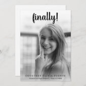 Endlich einfaches Foto Moderner Abschluss Ankündigung (Vorne/Hinten)