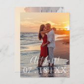 Endlich Elegante Hochzeit Save the Date Ankündigungspostkarte (Vorne/Hinten)