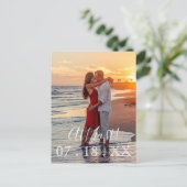 Endlich Elegante Hochzeit Save the Date Ankündigungspostkarte (Stehend Vorderseite)