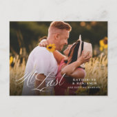 Endlich Elegantes Foto Save the Date Postkarte (Vorderseite)