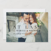 Endlich elegantes Schwarz-Weiß-Foto Save The Date (Vorderseite)