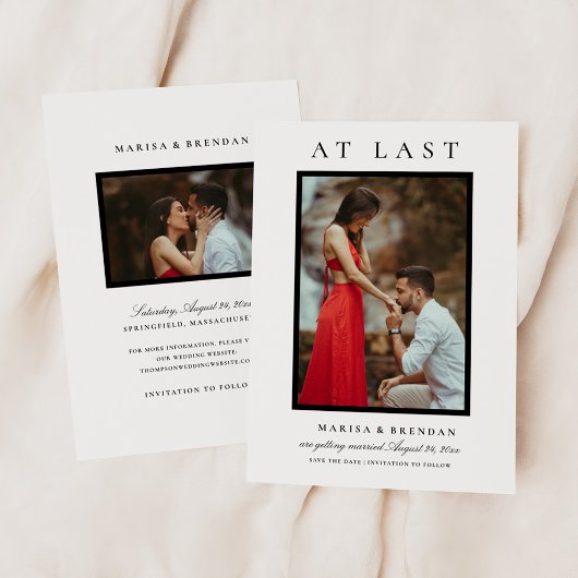 Endlich elegantes Schwarz-Weiß-Foto Save The Date