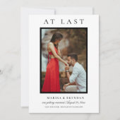 Endlich elegantes Schwarz-Weiß-Foto Save The Date (Vorderseite)