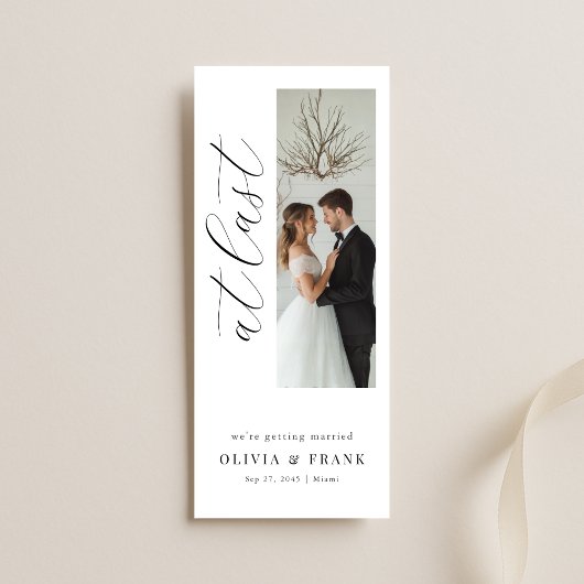 Endlich Elegantes Skript Modernes Lesezeichen Foto Save The Date